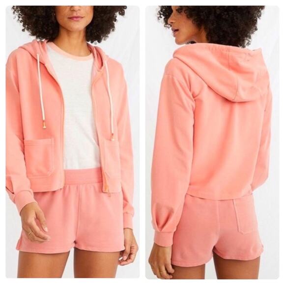 Marine Layer Peyton Hoodie In Peach Pink - Picture 1 of 16